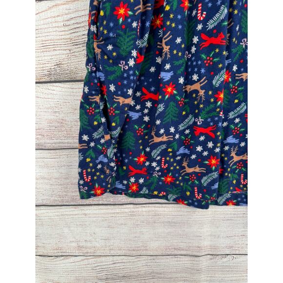 Hanna Andersson Christmas Print Dress Youth Girls 12 Blue Red Green - Picture 5 of 10